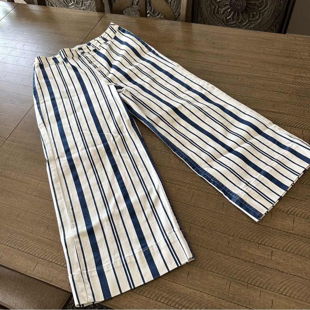 For The Republic Bluewhite Wide Leg Striped Jeans | Color: Blue/White | Size: 6 - Picture 11 of 12